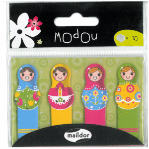 Banderitas Maildor 12X45 mm 4 Colores Pp Matrioskas