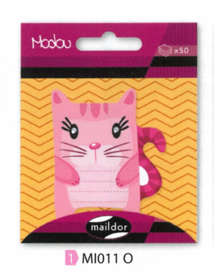 Bloc Notas Adhesivo Maildor Modou 50 Hojas Gatita Mi0110