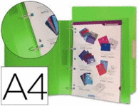 Carpeta 4 Anillas 25Mm Verde Polipropileno 25627