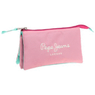 Estuche Portatodo Pepe Jeans Bicolor Pink 3 Compartimentos