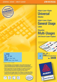 Caja Etiquetas Avery 70X37 Azul 3449