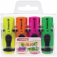 Estuche 4 Mini Marcadores Edding 7 Fluor