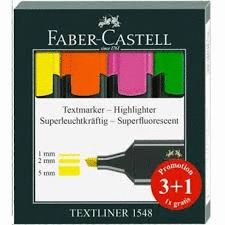 3+1 Rotuladores Faber Castell Fluorescente Surtidos Textmarker