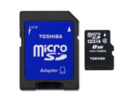 Memoria Micro Sdhc 8 Gb Clase 4 Toshiba con Adaptador