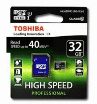 Tarjeta Memoria Micro Toshiba Sdhc 32 Gb Clase 10 40Mb/S