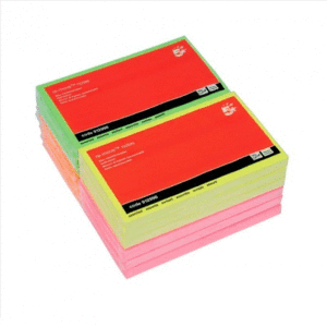 Bloc Notas 76X127 5 Estrellas Neon Reposicionable 100 H 912998