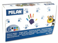 Estuche 6 Tarros Pintura de Dedos Milan Colores Surtidos 100 Ml