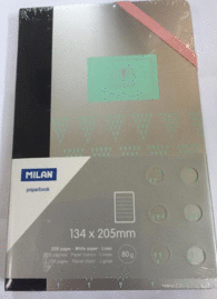 Libreta Mediana Milan 134X205Mm Silver Verde Pautada 57052Sgr