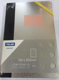 Libreta Mediana Milan Silver Rosa Papel Pautado 57052Sp