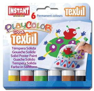 Temperea Solida Instant Playcolor One Textil 6 Colores