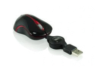 Raton Optico 3Go Retractil Usb Nano Negro/Rojo