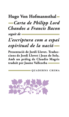 Carta de Philipp Lord Chandos a Francis Bacon/L'escriptura Com a Espai Espiritual de la Nacio