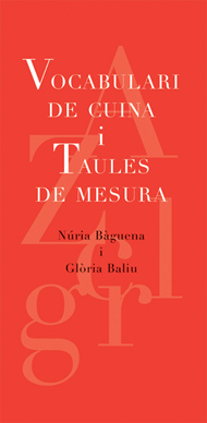Vocabulari de Cuina I Taules de Mesura